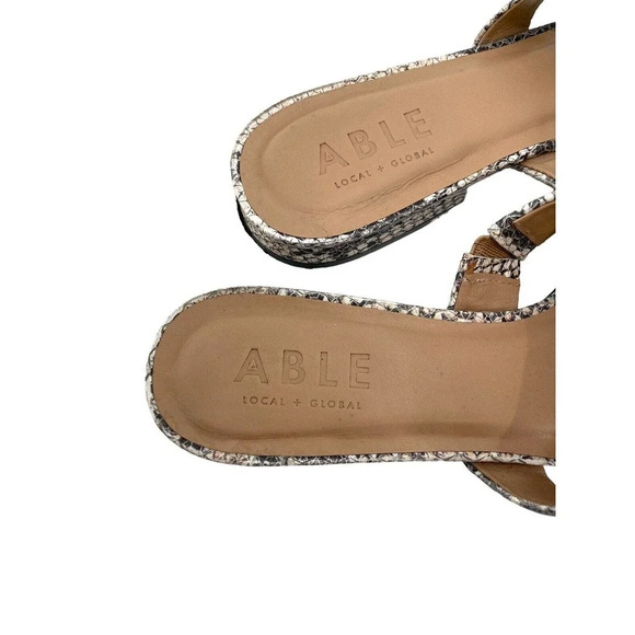 Able Joselyne Reptile Embossed Leather Pointed Toe Slip On Flats Shoes Size 8.5 - Picture 4 of 16